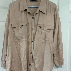 Tan Button-Up Shirt